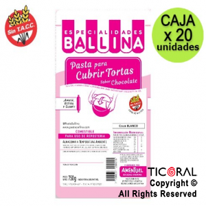 COBERTURA P/TORTA 1/2K BLANCA CHOCOLATE BALLINA 20 x 1